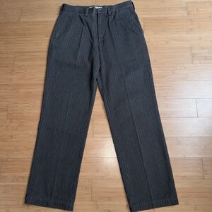 VTG Y2K Old Navy Loose Khakis Mens 32x31 Charcoal Herringbone Pants Baggy